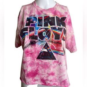 Pink Floyd Tie-Dye Short Sleeve T-Shirt - Pink Size Medium